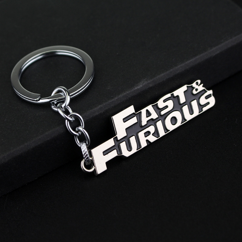 

Hot Action Movie Fast & Furious Letters Design Logo Alloy Key Chains Keychain Keyfob Keyring Key Chain Accessories