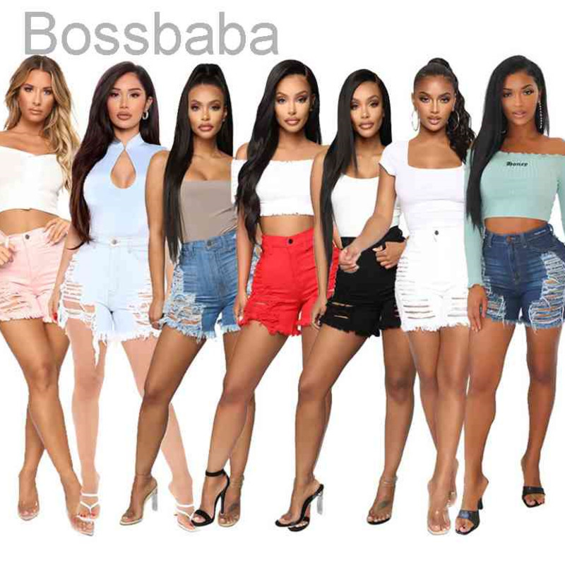 

Desinger Summer Women Short Jeans Tassel Pants High Waist Jeans Fashion Designer Vintage Shorts Hole Female Skinny Pants 88511, #1