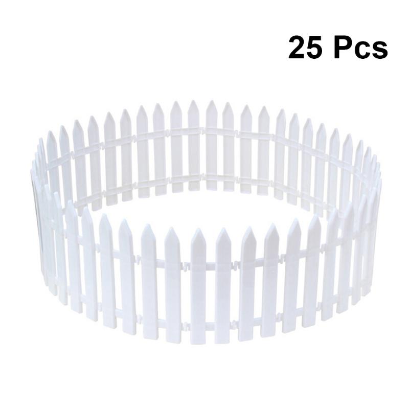 

Christmas Decorations White Plastic Picket Fence Miniature Home Garden Xmas Tree Wedding Party Decoration (25 Pieces)