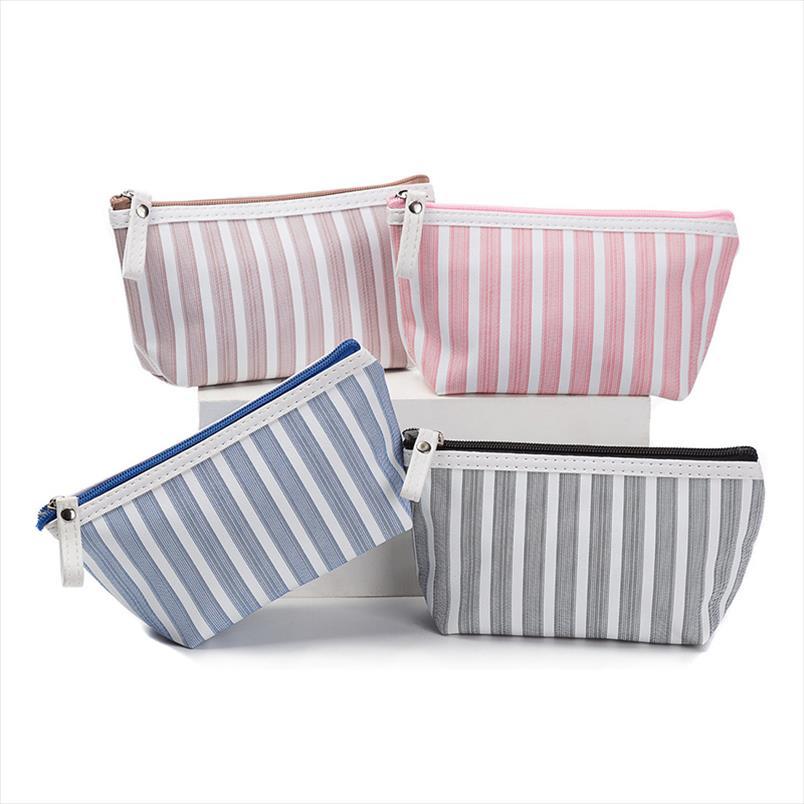 

necessaire feminina ladies fashion makeup pouch travel striped printed cosmetic bag women organizer purse