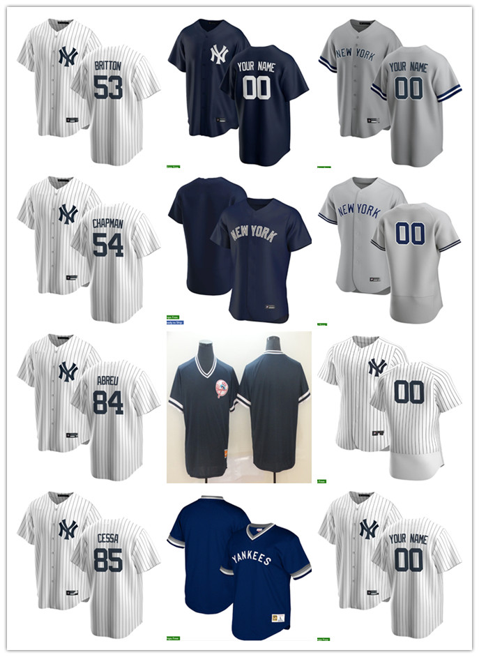 

Men Women Youth New York Yankees 84 Albert Abreu 53 Zack Britton 85 Luis Cessa 54 Aroldis Chapman Custom Baseball Jersey Bla, Blue;black