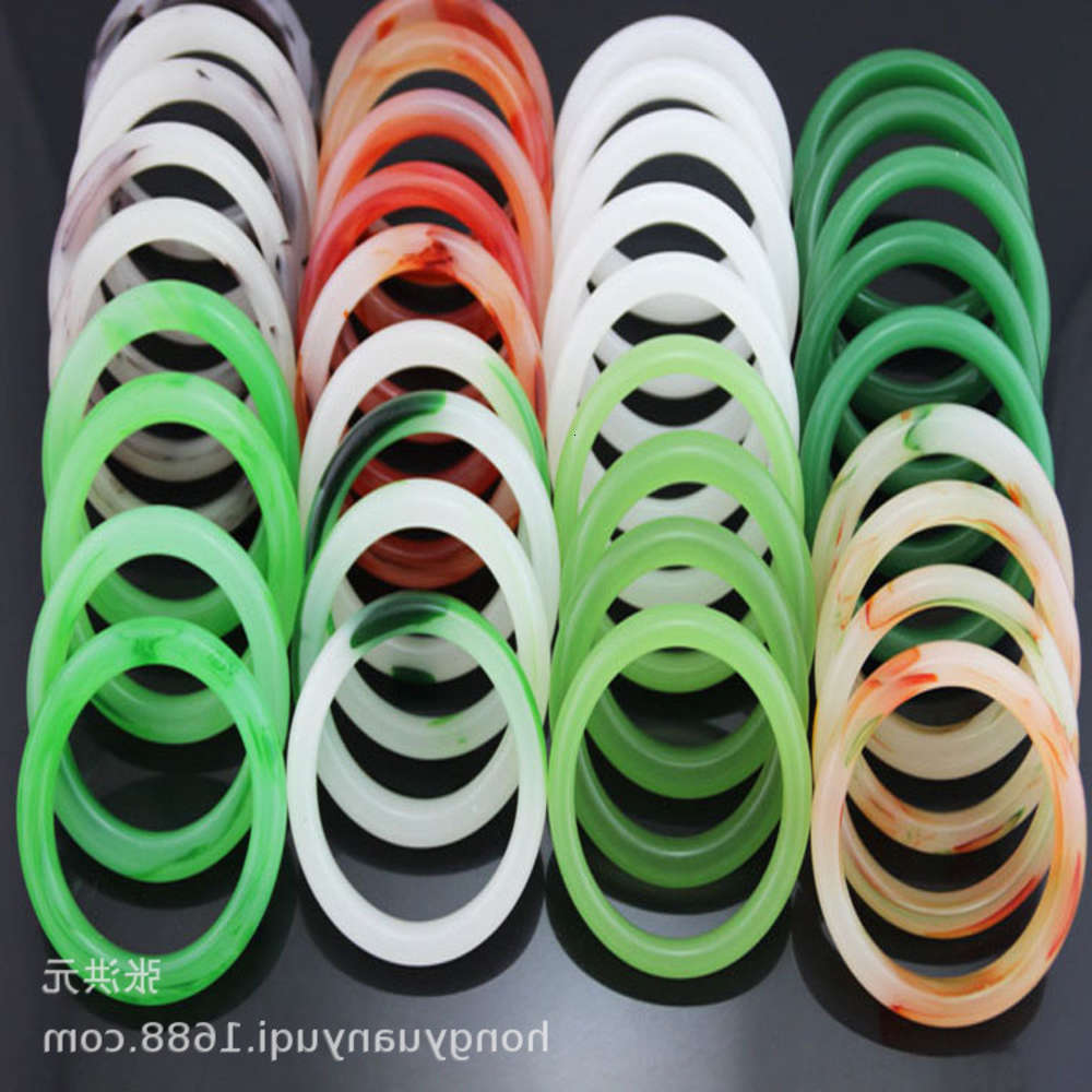 

Hand catenary Ten yuan model debt paying narrow imitation jade bracelet powder pressed White Jade Bracelet, Golden;silver