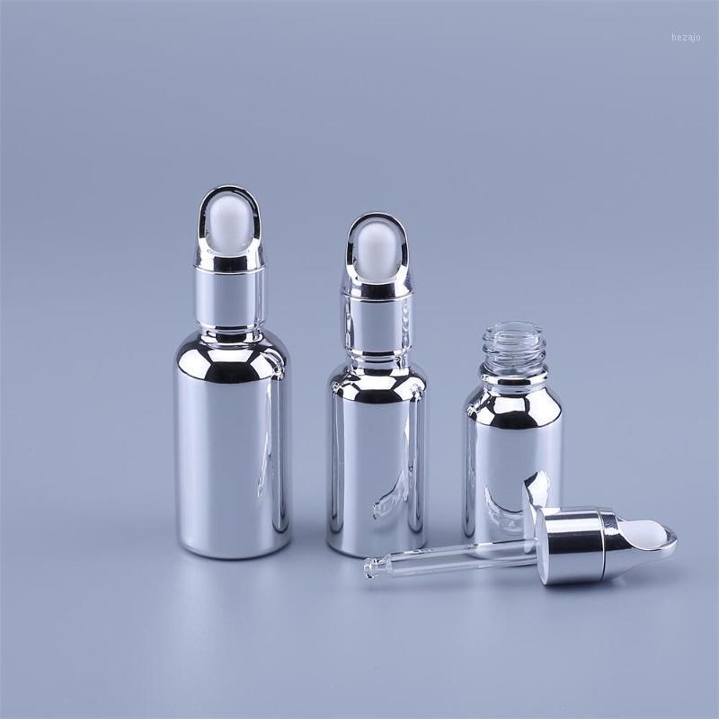 

Storage Bottles & Jars 6PCS 5 -100ml UV Silvery Glass Dropper Bottle Vials With Pipette For Cosmetic Perfume Essential Oil
