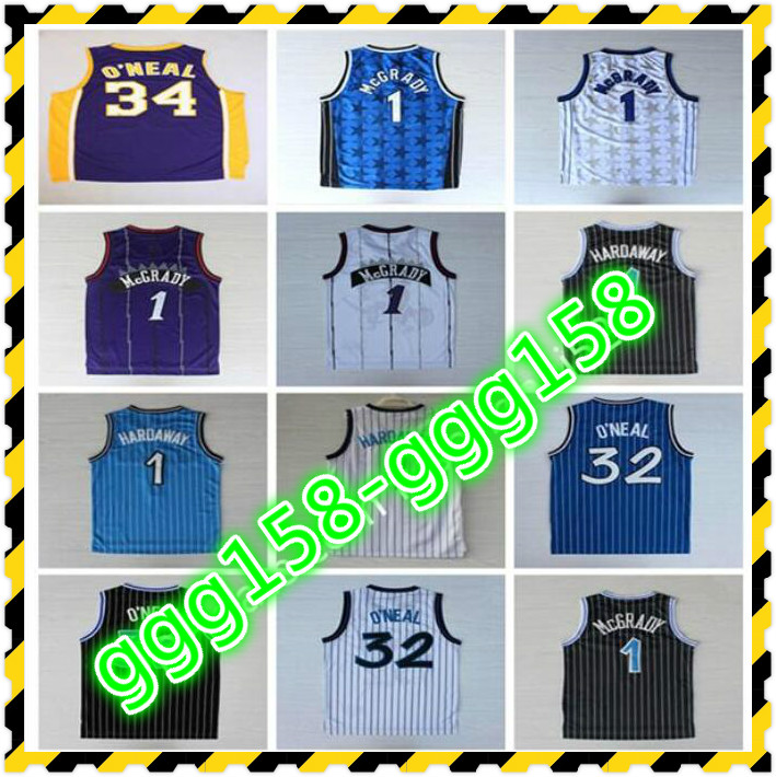 

NCAA Retro 32 Shaquille ONeal Jersey Rev 30 Material 34 O Neal Shirts 36 Throw back Uniforms Yellow Purple White Blue