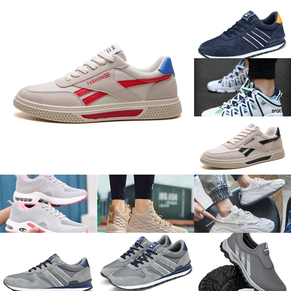 

IGFS 2021 men women running shoes platform trainers beige black grey triple white 567 outdoor sports sneakers size 39-44, Pewter