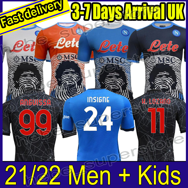 

2022 Napoli Soccer Jerseys Halloween Burlon MARADONA Special red Maglietta da calciatore OSIMHEN INSIGNE 21 22 EUROPEAN SSC Naples MAGLIA MERTENS men Kid Football, Home