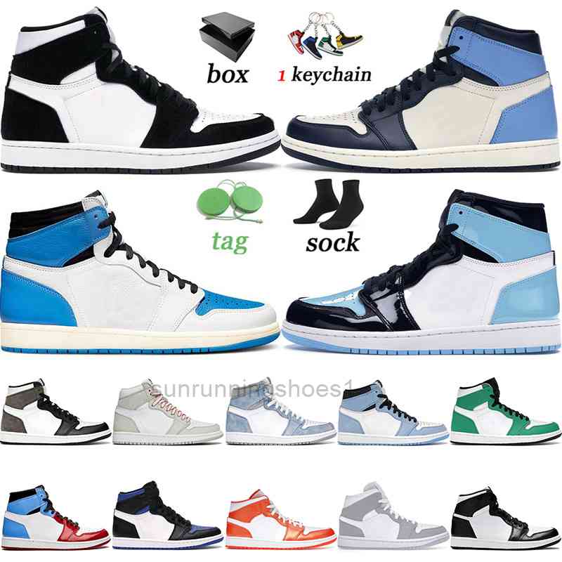 

Top Quality Mens 1 Air Basketball Shoes Jumpman 1s Twist High UNC Obsidian Men Women Dark Mocha Seafoam Univeristy Blue Trainers, C44 shadow 2.0