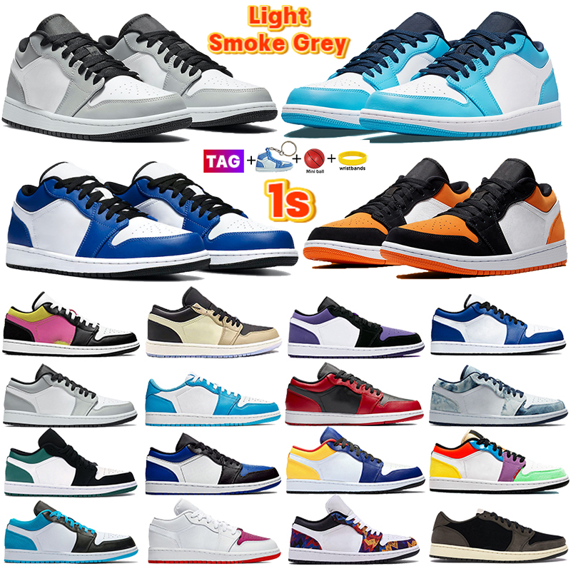 

1s Basketball Shoes Low 1 University Blue Light Smoke Grey Banned Shadow 2.0 White Tan Gum Men Trainers UNC Canyon Rust Game Royal SE Metallic Silver Women Sneakers, #48- bubble wrap packaging