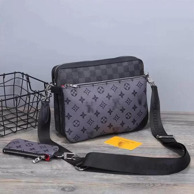 Handbags Men Leather TRIO Messenger Bags Luxury Shoulder Bag Make up Bag Designer Handbag Tote Man's bag GG's LOUIS'S VUTTON'S V