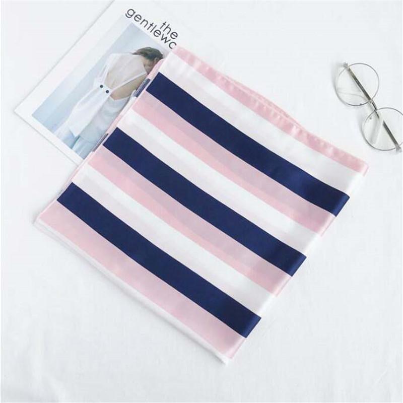 

Scarves 2021 Hijab Scarf Women Bandana Silk Foulard Femme Hair Versatile Occupation Airline Stewardess Small, Blue;gray