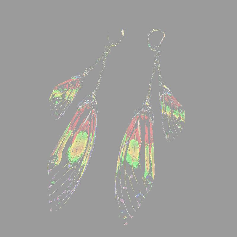 

Dangle & Chandelier Handmade Fairy Simulation Wing Earrings Insect Butterfly Drop Foil Rhinestone Romantic Bridal Jewelry, Silver