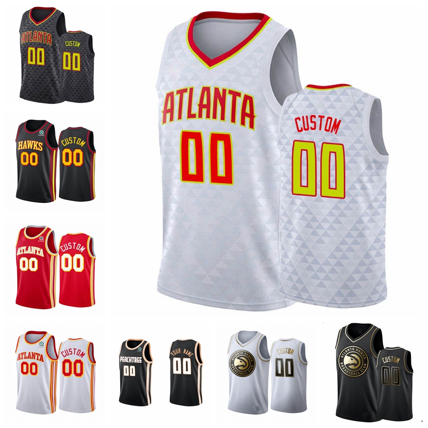 

Atlanta Hawks MEN Custom White Women Youth Icon Black Basketball Jersey S-6XL