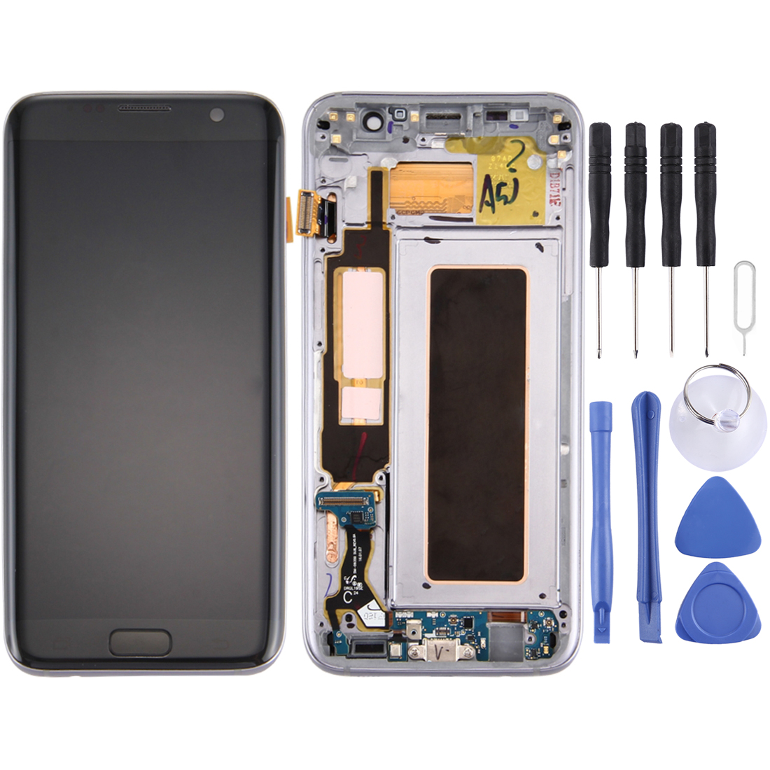 

Original LCD Screen and Digitizer Full Assembly with Frame Charging Port Board Volume Button Power Button for Galaxy S7 Edge G935F