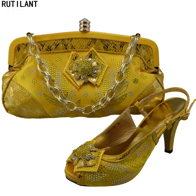 

Dress Shoes Arrival Italian With Matching Bags Set Decorated Rhinestone High Quality African Women Wedding And Bag Sets, Black