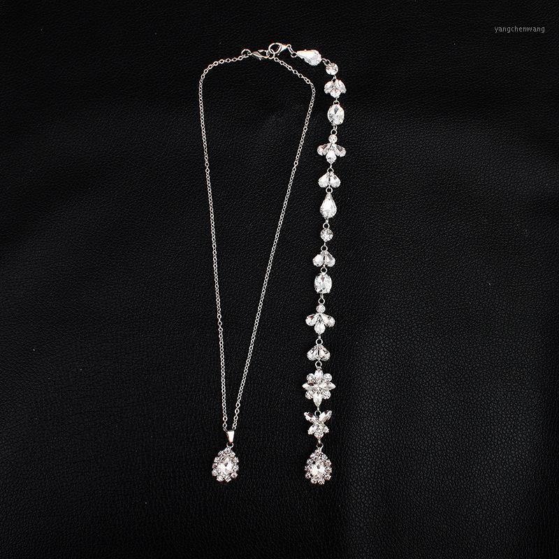 

Chains Simple Rhinestone Long Backless Back Chain Necklace Body