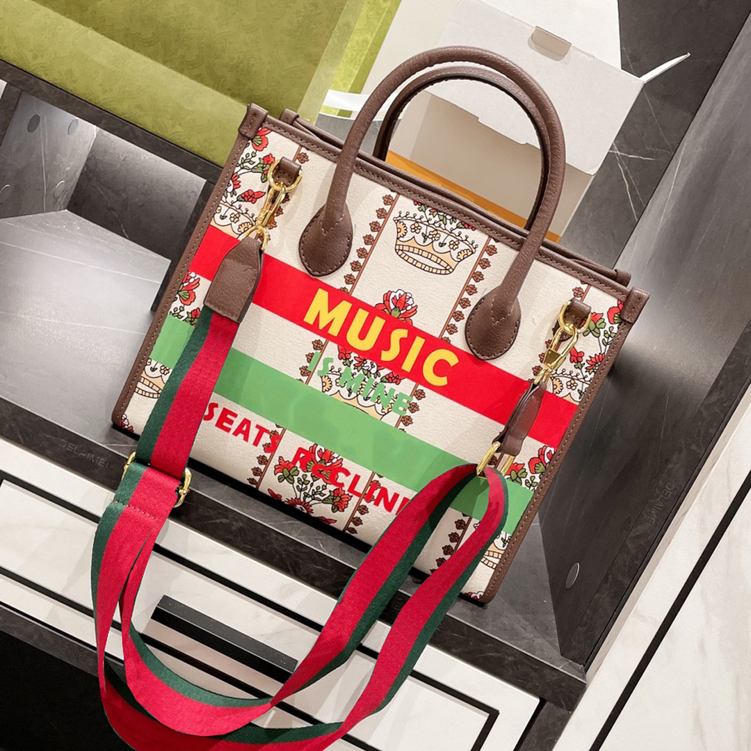 

Luxury Designers Italy Brand Graffiti Totes Bags High Quality Genuine Leather Crossbodybag Fashion Red Green Stripes Women Messenger Designer Shoulder Bag, Multi-color