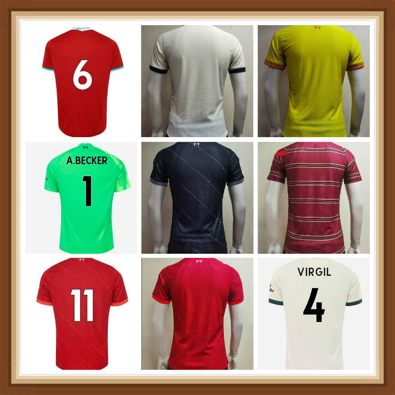 

21 22 LVP Fan Player Version M.SALAH VIRGIL FIRMINO soccer jersey MANE MILNER WIJNALDUM A.BECKER ALEXANDER ARNOLD DIOGO J. Goalkeeper football shirt Men, Grey