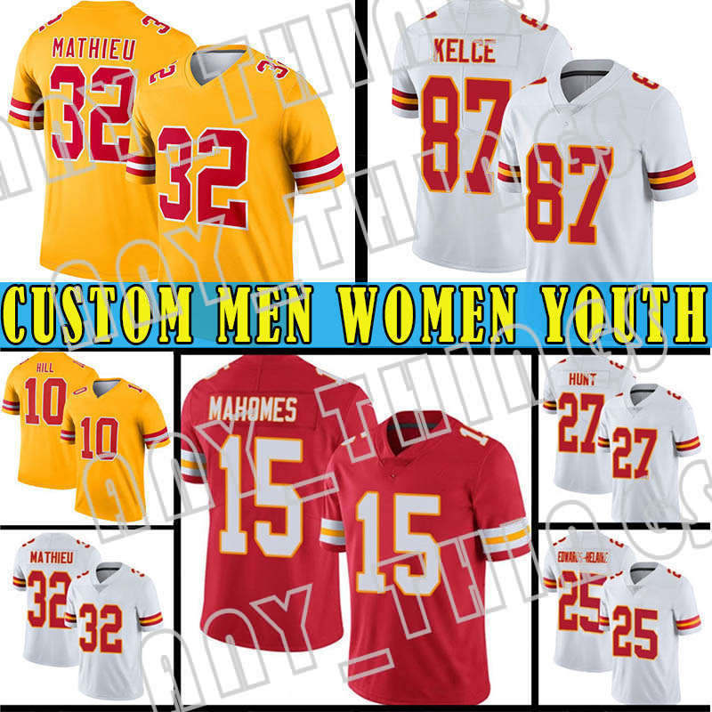 

Patrick Mahomes Tyrann Mathieu Kansa Custom City Mens Travis Kelce Football Chief Jersey Tyreek Hill Clyde Edwards-Helaire Le'Veon Bell, Blue;black