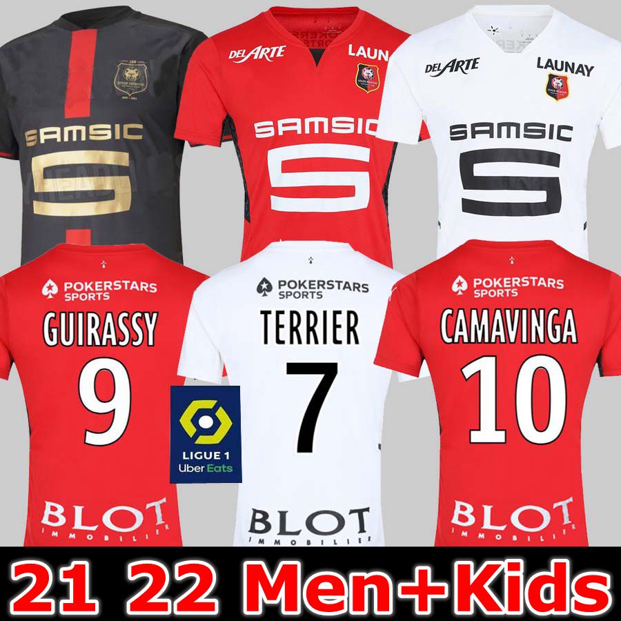 

21 22 23 Stade Rennais CAMAVINGA Soccer Jerseys DOKU 2021 2022 Rennes 120th BOURIGEAUD Maillots De Foot GUIRASSY TRUFFERT TERRIER MAOUASSA NZONZI Football Shirt Kit, 120 th jersey