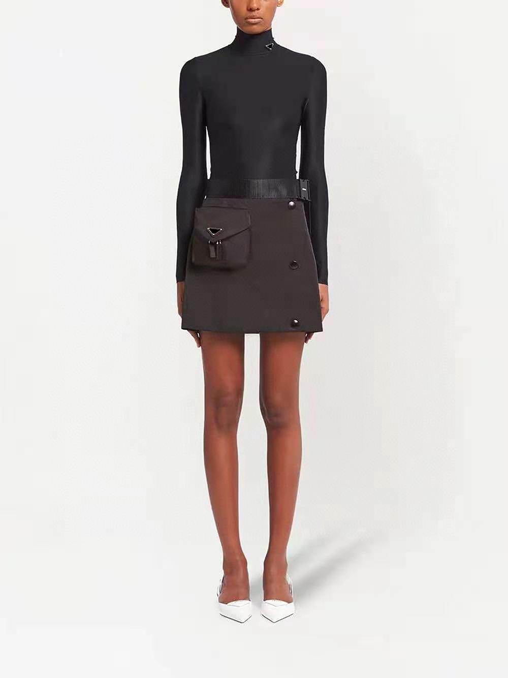 

Womens Shorts Skirts With Bgas Budge Zippers For Lady Belts Design Short Pants Slim Style Belt Adjust Skirt, Black2