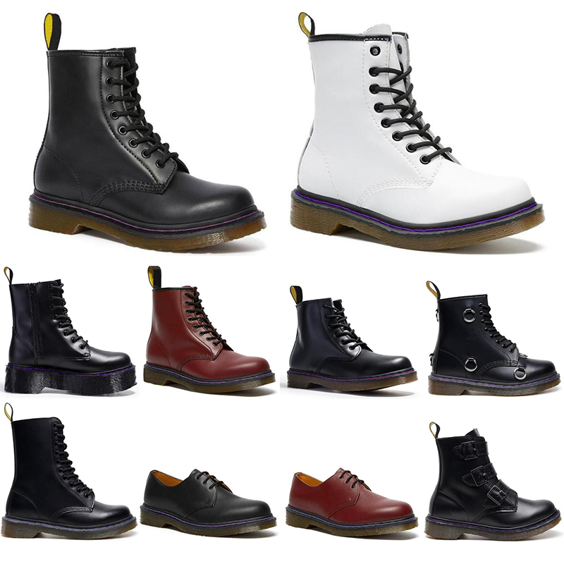

with free socks men women designer winter martin boots Smooth Leather Shoes Half Black white Bordeaux Green Pumpkin Orange mens fashion platform boot booties 36-45, 7 36-41