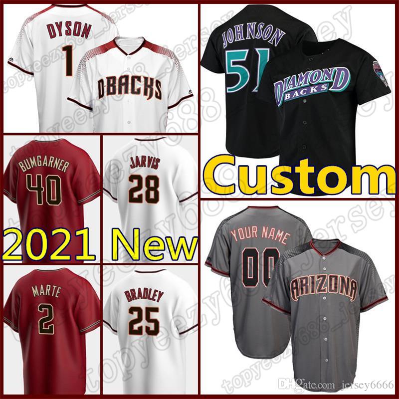 

Arizona Baseball 51 Randy Johnson Jersey Custom Diamondbacks 56 Kole Calhoun Eduardo Escobar Ketel Marte 13 Nick Ahmed 53 Christian Walker, Blue;black