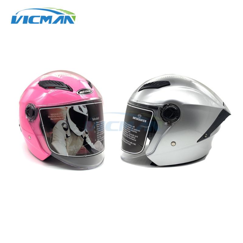 

Motorcycle Helmets Average Size Men Women Electric Bike Helmet With Open Double Lens Visor Fit Most Motorbike Scooter, Pink
