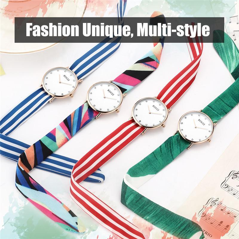 

Wristwatches Fashion Ultra Thin Creative Slik Ribbon Watch For Womens Sets Women Minimalist Rhinestone Quartz Wrist Female Damski, Red