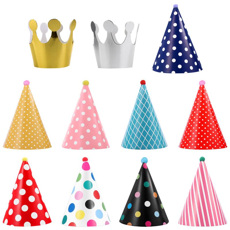 

Party Hats UEETEK 11pcs Cake Birthday Cone Paper With Colorful Patterns For Pets Dogs Cats