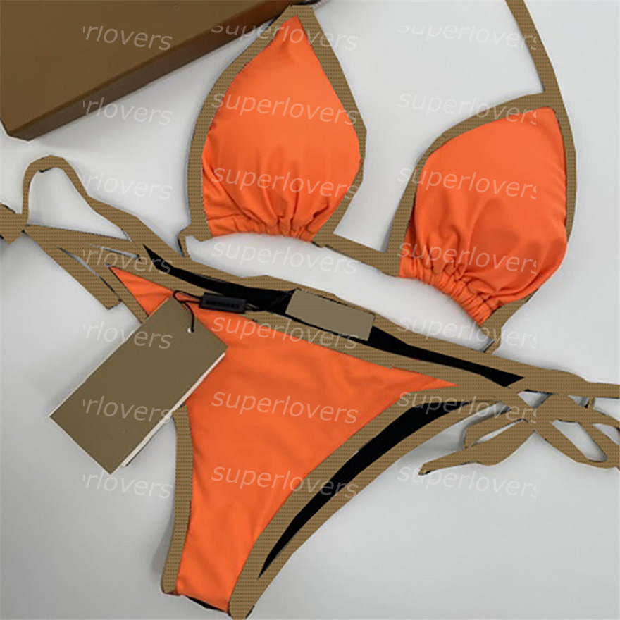 

Plaid Printed Bikinis Spas Pool Party Swimsuit with Tie Womens Charming Summer Beach Bra Briefs Fashion Split Bathing Suit Women Halter Swimwear, Extra shipping