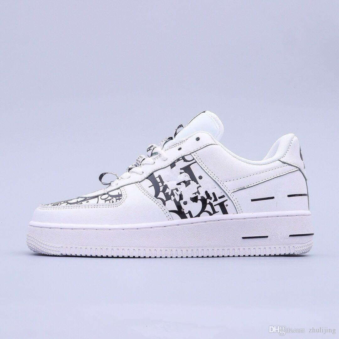 

new graffi Hot Dunk cheap AF1 Utility fashion Shoes Men Women triple air af 1 forces airforce one skateboard mens trainers sports sneakers, Black