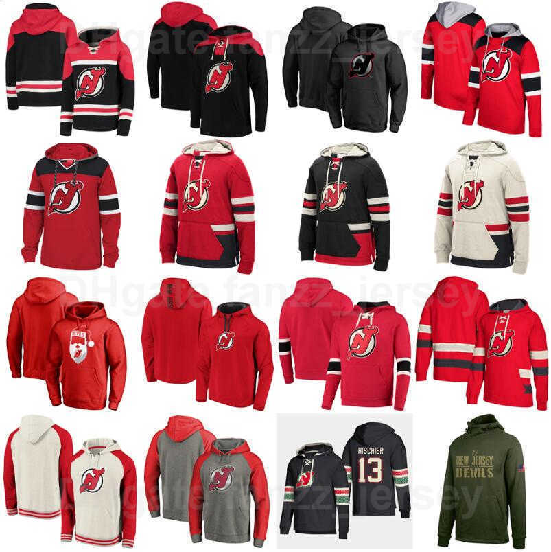 

Hockey New Jersey Devils Hoody Jackets Pullover 21 Kyle Palmieri Hooded 97 Nikita Gusev Hoodies 76 PK Subban Sweatshirts Customize Name, 44