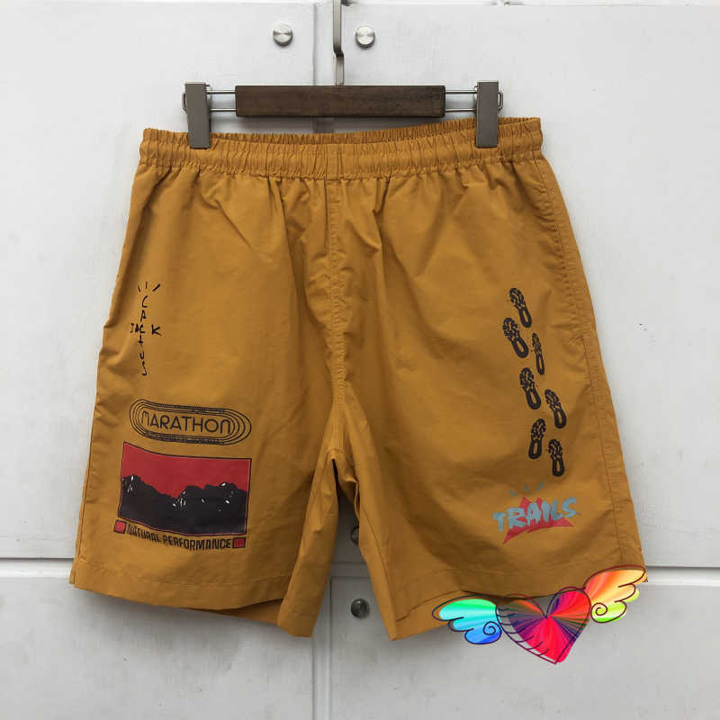 

2021 Travis Scott Shorts Men Women High Quality Hip Hop Mesh Cactus Jack Shorts Trails Path Breechcloth Breathable Drawstring X0628, K-068