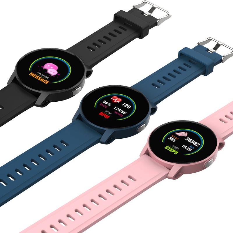 

Wristwatches Smart Wearable Device Heart Rate And Blood Pressure Monitoring Date Display Weather Forecast Holiday Gift W9 Women Watch, Blue