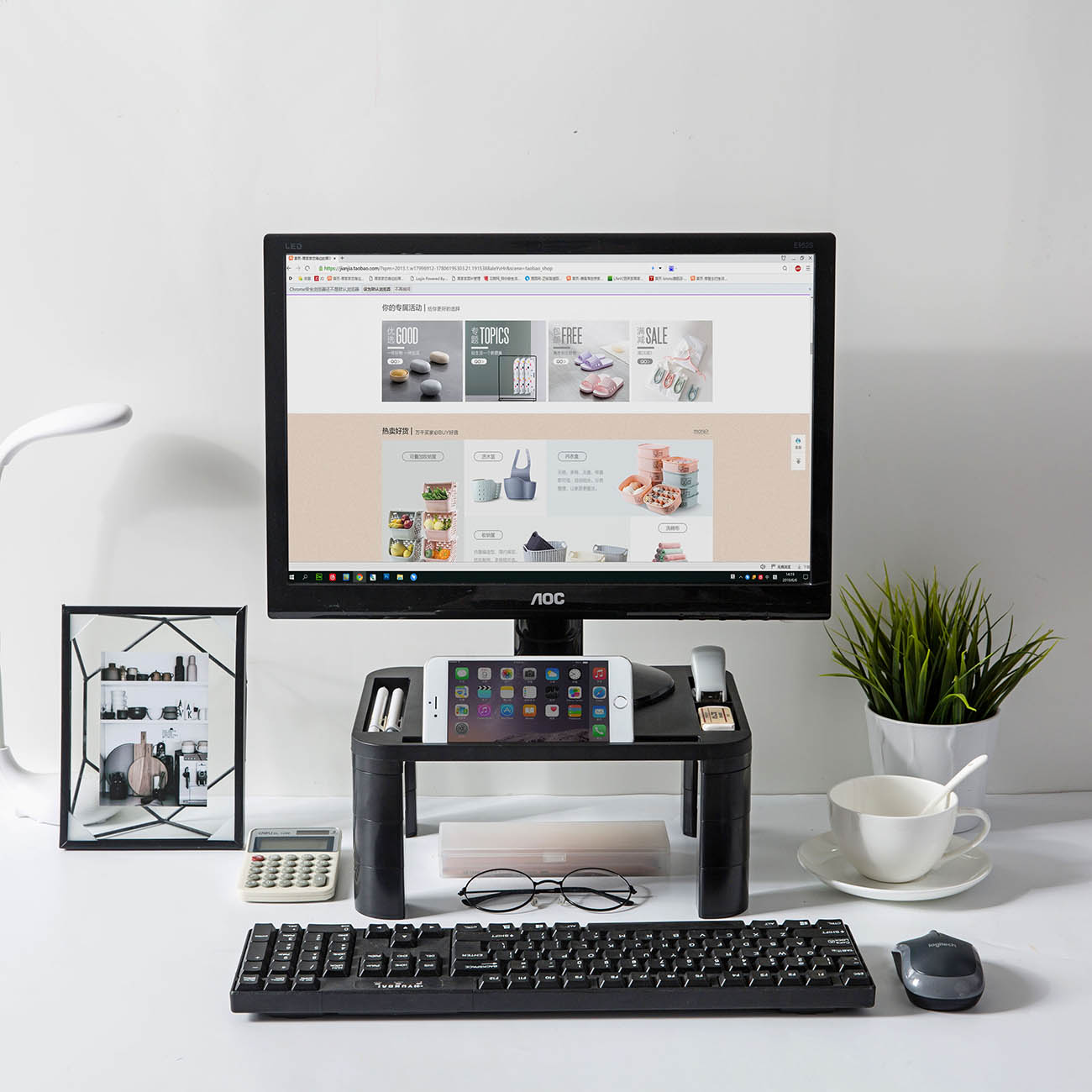 

1PC Adjustabe Home Office Desktop Monitor Stand Sef Assemby CD TV aptop Rack Computer Screen Riser Shef