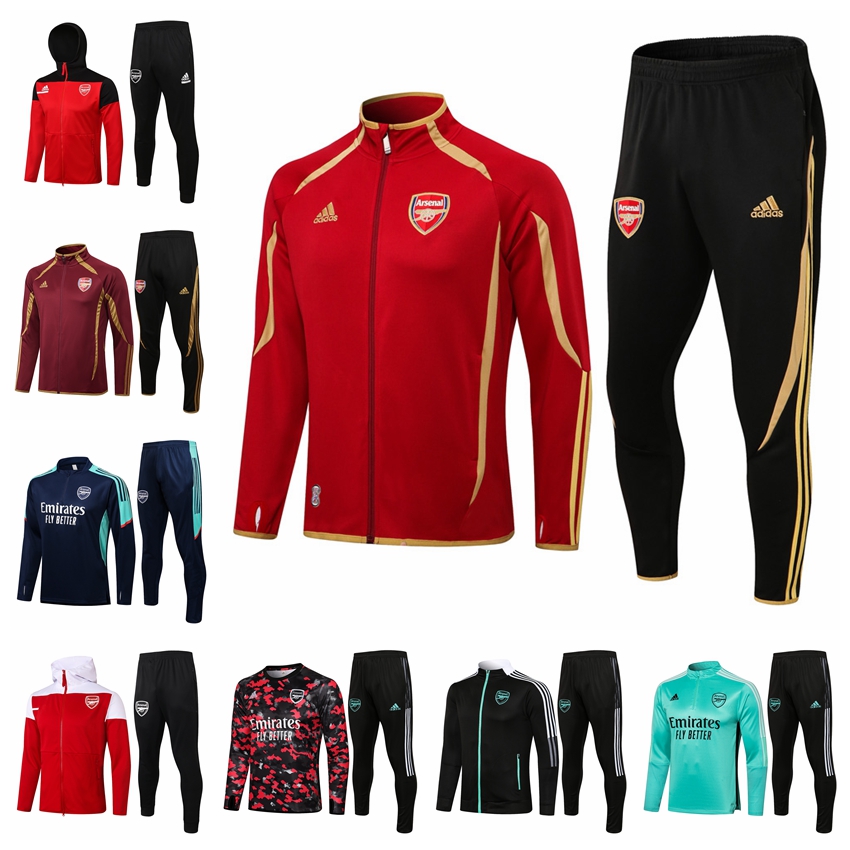 

21/22 Arsen New Full Zipper Hoodie Jacket tracksuits training suit jogging set Football soccer Jerseys kit uniform chandal PEPE survetement Maillots de Foot AS023