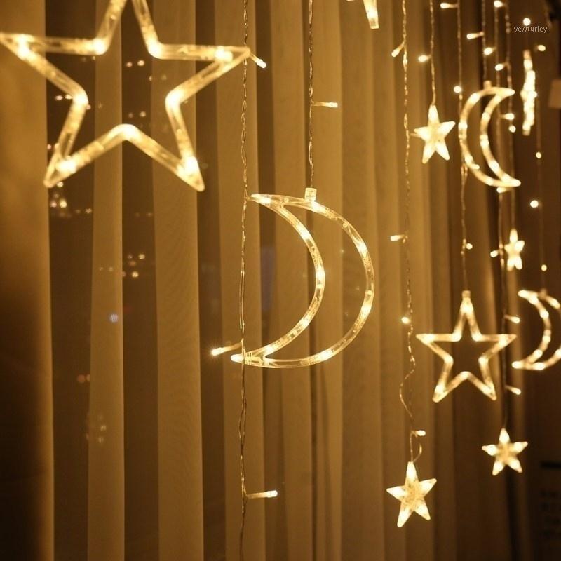 

Party Decoration 2.5M Romantic Moon Star LED Light Curtain String Bar Holiday Wedding Wreath