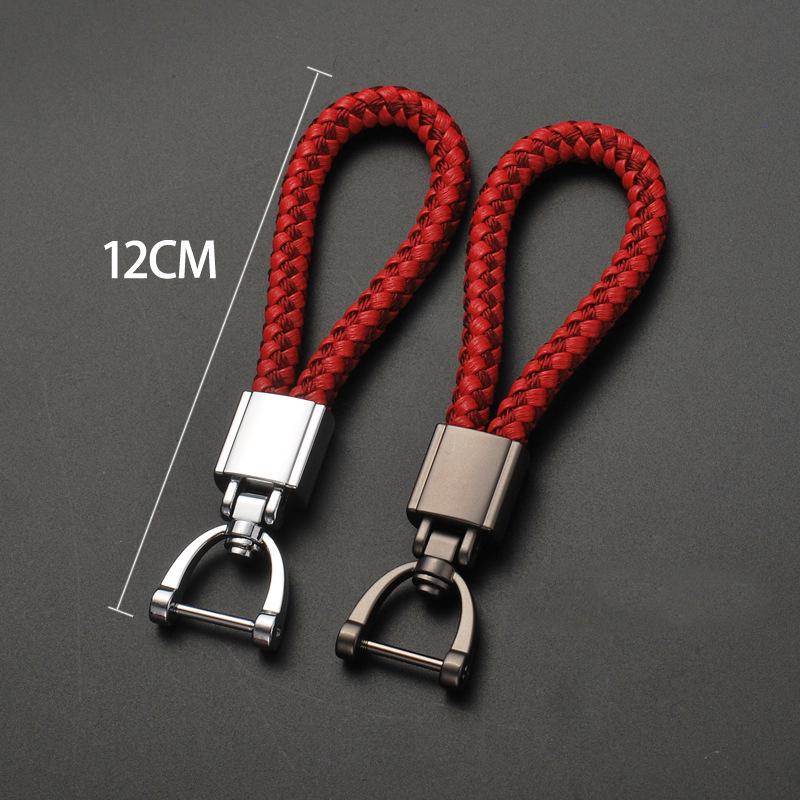 

Keychains Key Rings Holder Genuine Bag Pendant High-Grade Hand Woven Leather Car KeyChain 360 Degree Rotating Horseshoe Buckle Jewelry