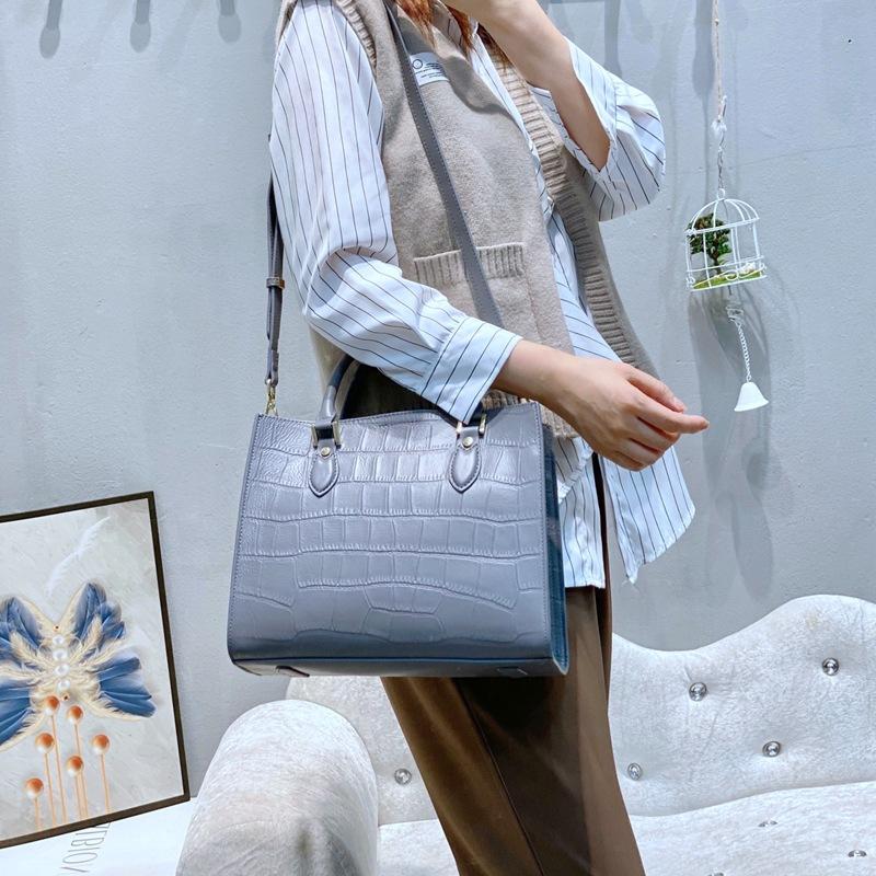 

Evening Bags Luxurious Fashion Green Tote Bag Alligator Cowhide Leather Women's Handbag Business OL Workplace Ladies Shoulder Medium