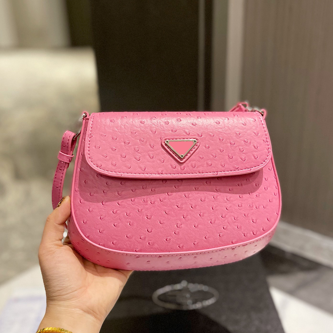 

Italy Brand Classic Cleo Shoulder Bags High Quality Genuine Leather Triangle Sign Crossbody Bag Vintage Bestselling Women Handbag Totes Luxury Designer Bag, Pink