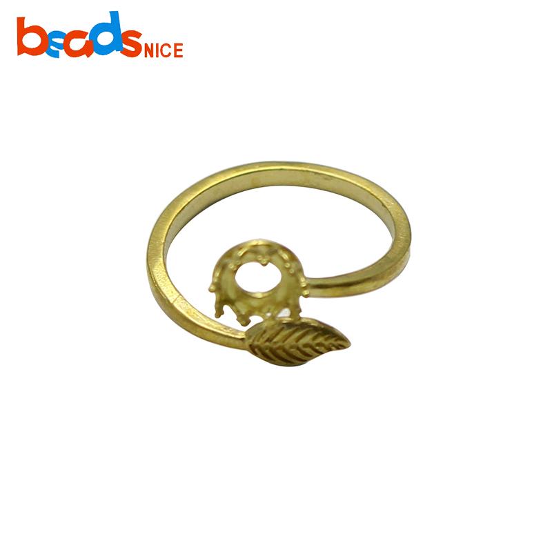 

Cluster Rings Beadsnice ID37763 Adjustable Ring Blanks Brass Wire Crown Bezel Setting For 6mm Cabochon, Golden;silver