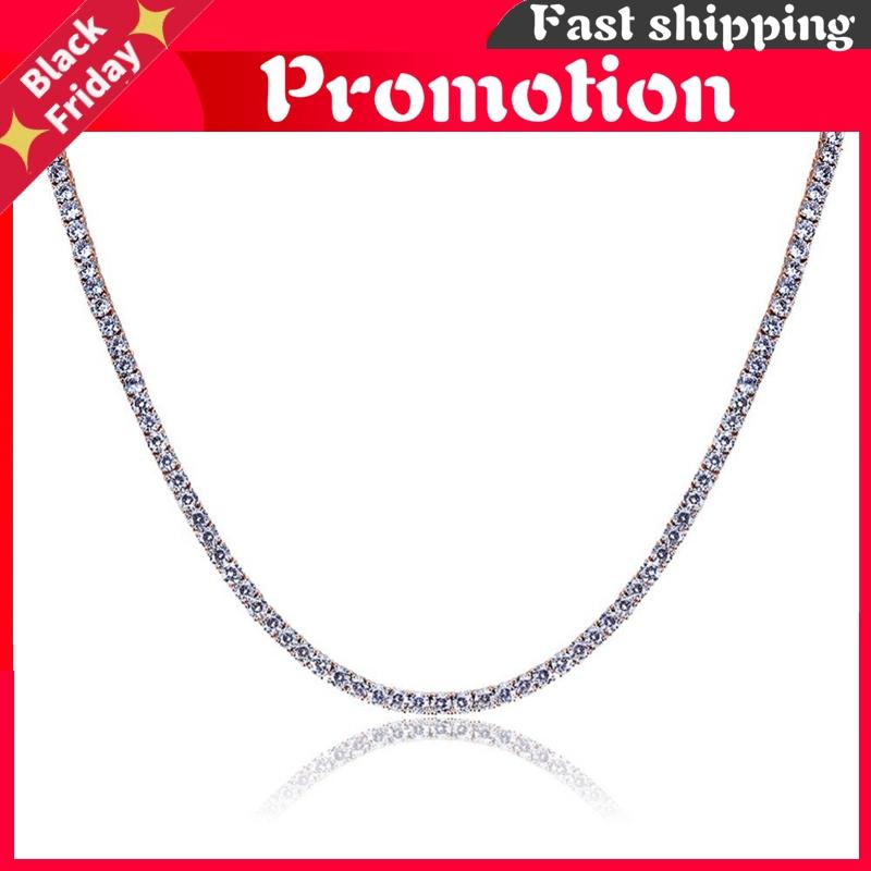 

Chains Gold/Rosegold/Silver-Color Iced Out Chain Hop Copper Micro Pave Cz Stone2.5-10mm Tennis Necklace