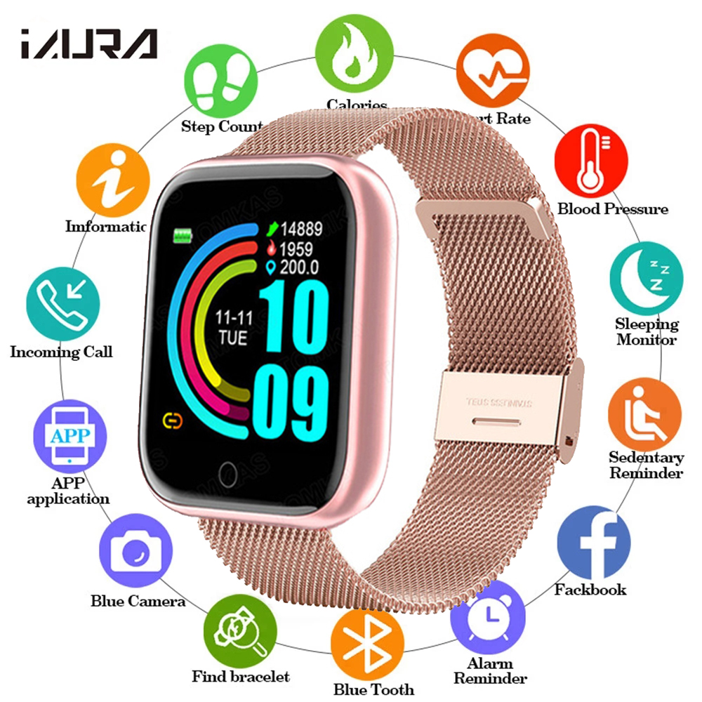 

2021 Sport Smart Watch Men Women Blood Pressure Heart Rate Fitness Tracker Kids Watch Waterproof WhatsApp Smartwatch Android IOSg, D20pro white