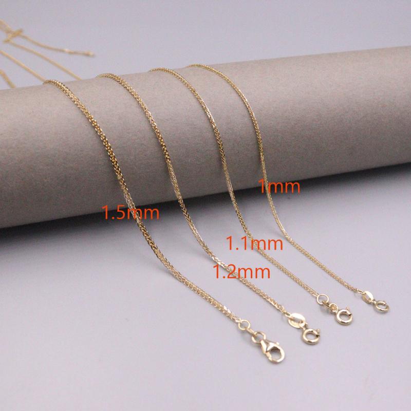 

Chains 1PCS Fine Pure Au 750 18k Yellow White Gold Chain Women Wheat Link Necklace 18inch 1.9-5g
