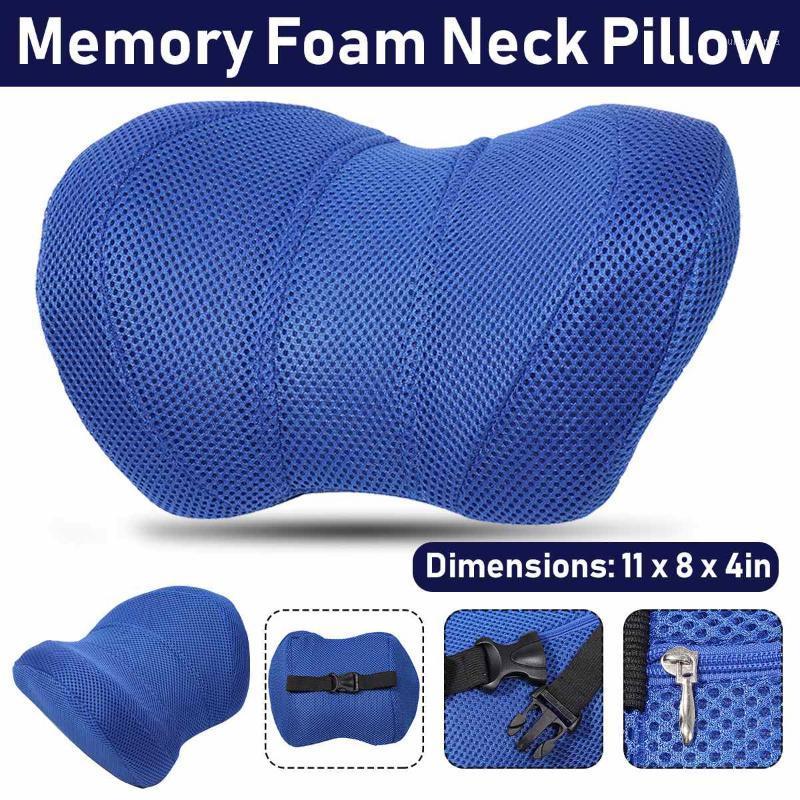 

Seat Cushions 1PCS Car Headrest Neck Pillow For Chair In Auto Memory Foam Cushion Fabric Cover Soft Head Rest Travel Support