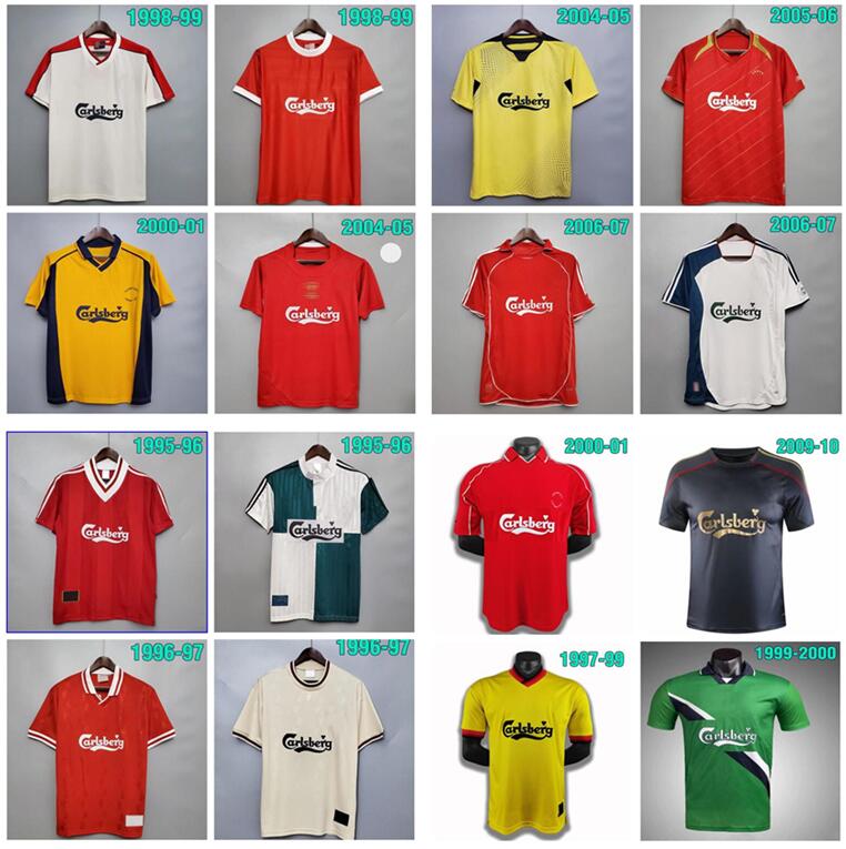 

LVP McMANAMAN 04 05 Retro Gerrard Soccer Jersey TORRES 1982 DALGLISH Football Shirts FOWLER 1989 Maillot 00 01 06 07 Barnes 08 09 Rush 97 95 96 93 85, Black;yellow