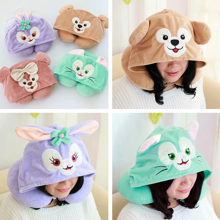 

Duffy Bear Shelliemay Stellalou Neck Rest U-Shaped Pillow NAP Airplane Travel Hooded U-pillow Cushion Cosmetic Bags & Cases