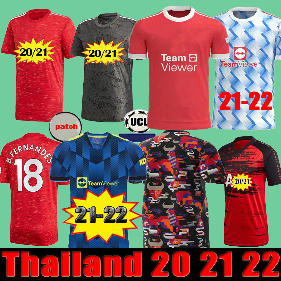 

2021 2022 Manchester soccer jerseys UniTED Man fans Pre Match Training VAN DE BEEK Cavani Bruno FERNANDES RASHFOR Greenwood UTD Football Shirts 20 21 22, 20 21 fourths elp patch