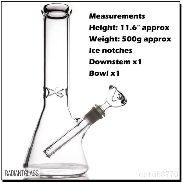 

Hookah beaker Glass Bong water pipes ice catcher thick material for smoking 10.5" bongs