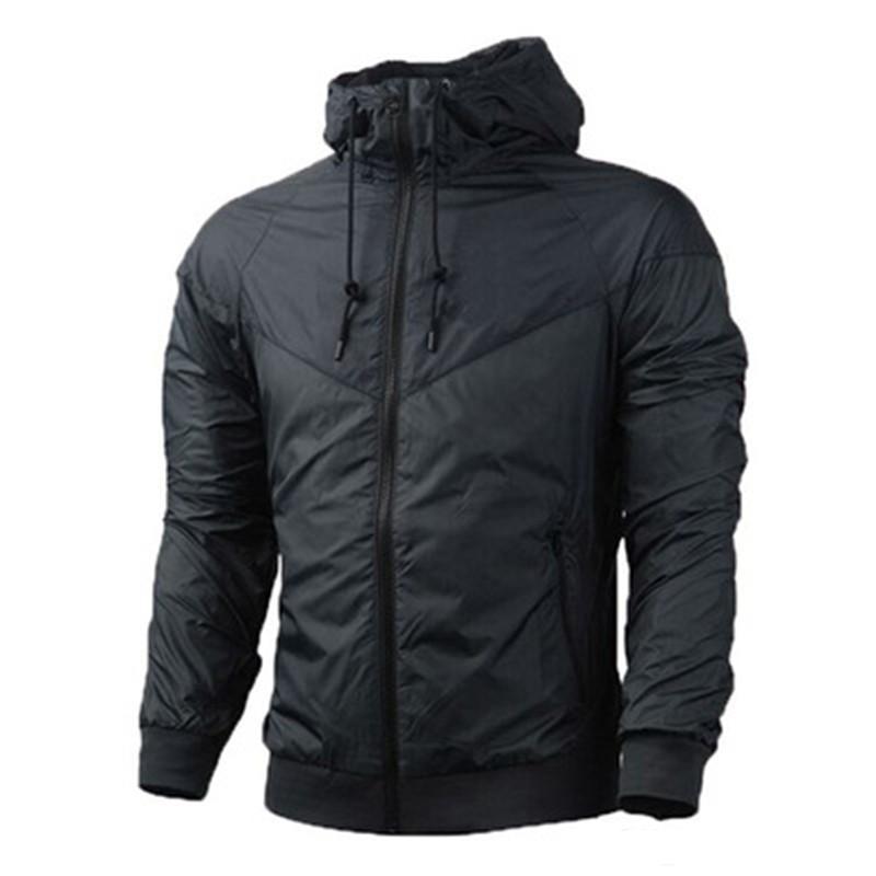 

Brand Designer Sweatshirt Hoodie Fashion Men Jacket Long Sleeve Autumn Sports Outdoor Windrunner Zipper Windcheater Coat Plus Size S, Black